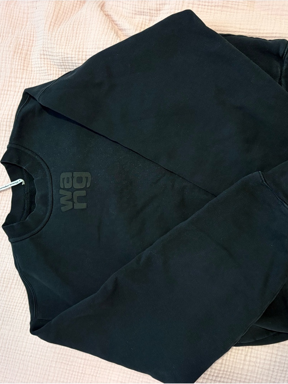 Black Logo Crewneck Sweatshirt - Alexander Wang: Size M